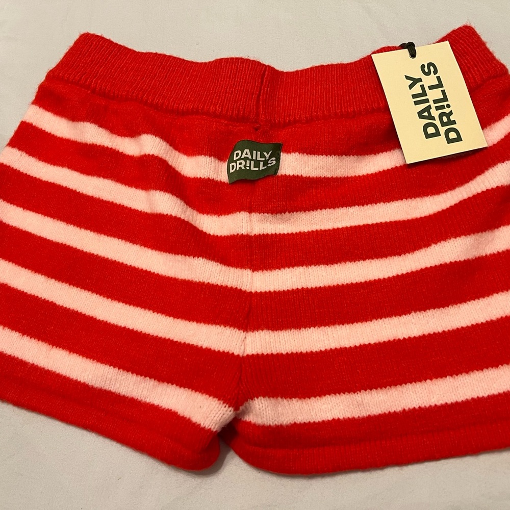 Daily Drills Red and Pink Striped Shorts